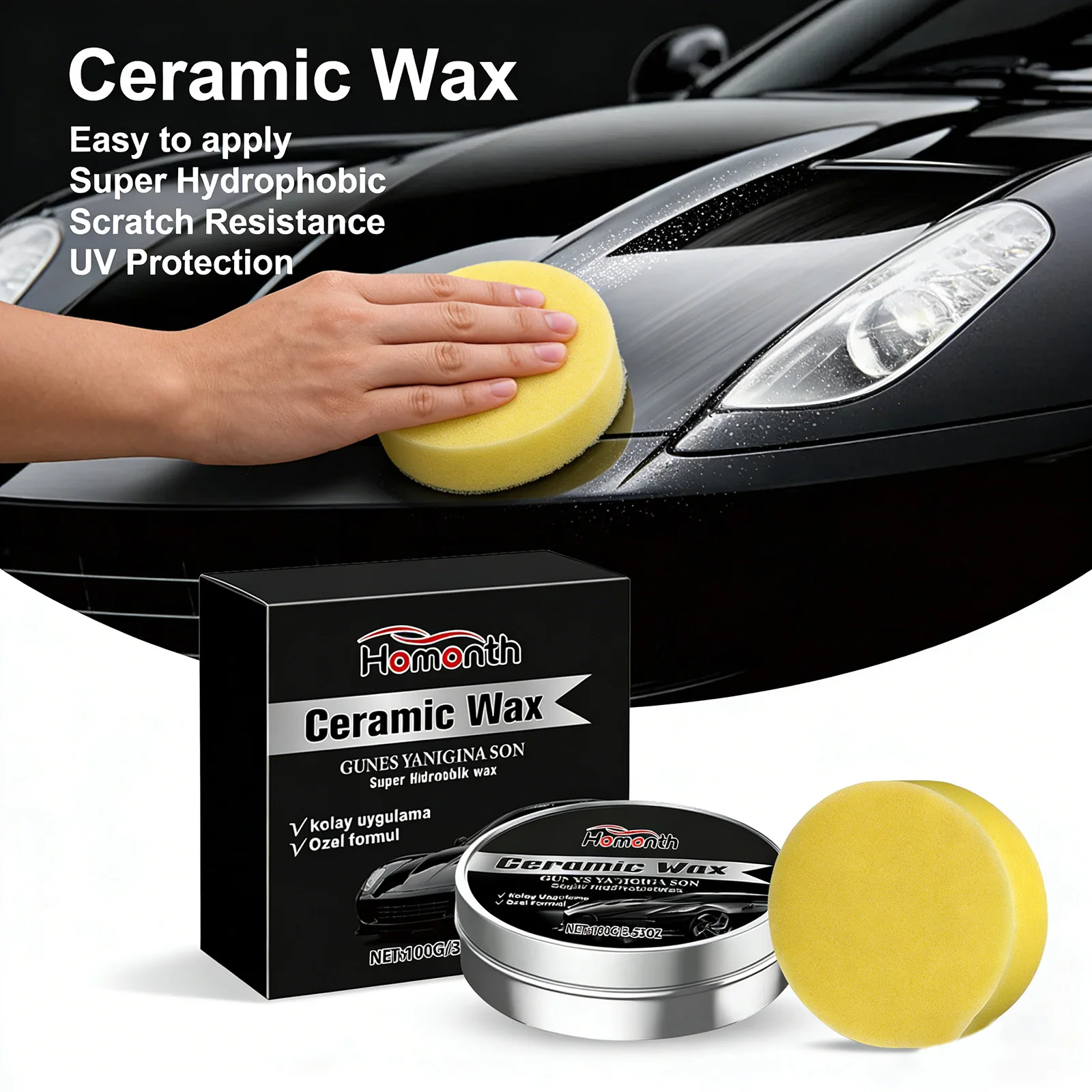 

Универсальный керамический воск для авто – гидрофобное покрытие, защита от царапин, устранение разводов и окисления, высокоглянцевая полировка для защиты лакокрасочного покрытия