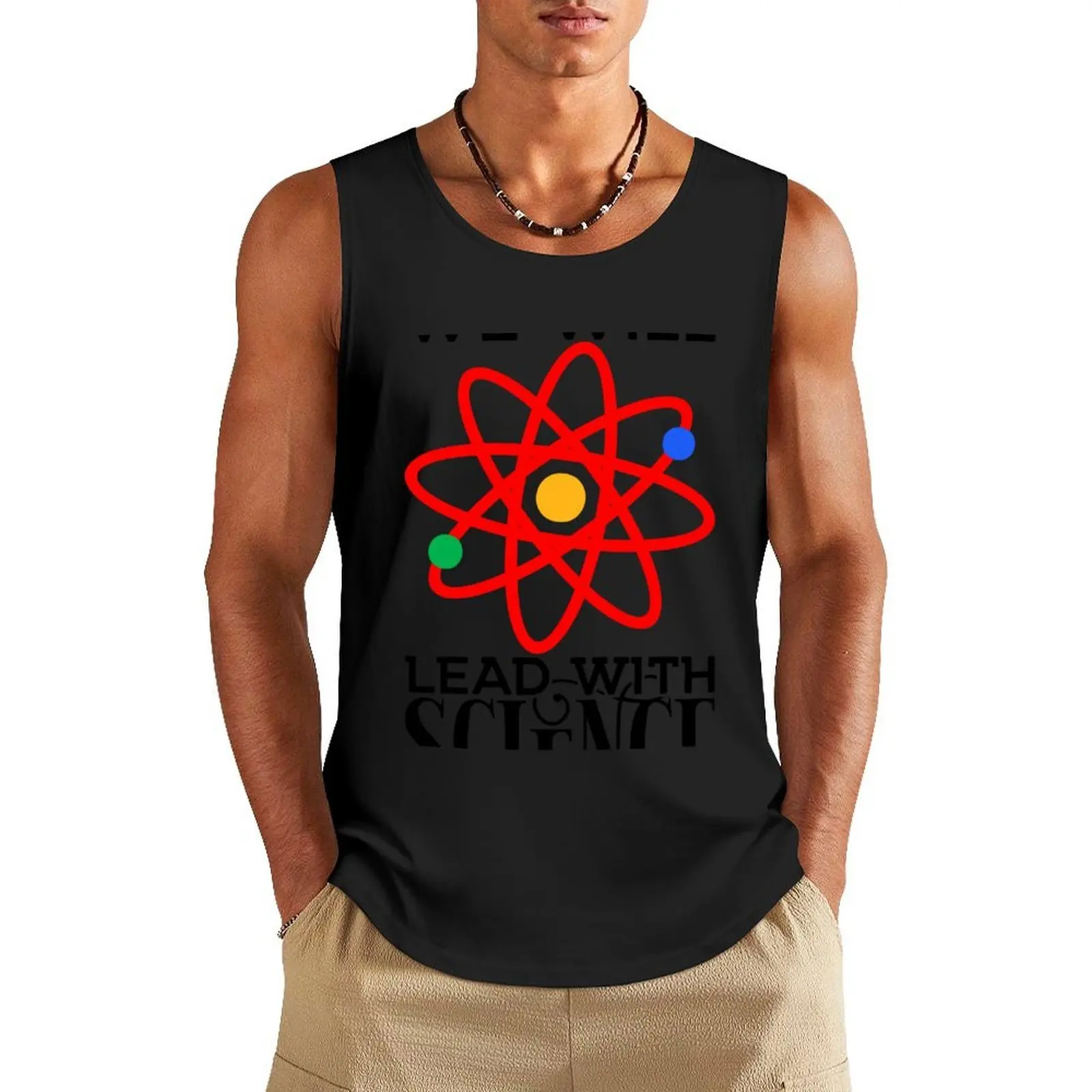 

Lead With Science Tank Top sleeveless gym shirt man fitness bodybuilding Men's t shirt gym clothes man