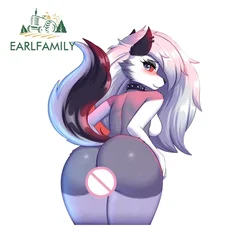 EARLFAMILY 13cm x 10cm Loona Waifu Ass Car Sticker Anime Luggage NSFW Auto Body Windows Decal Furry Waterproof Laptop Decor