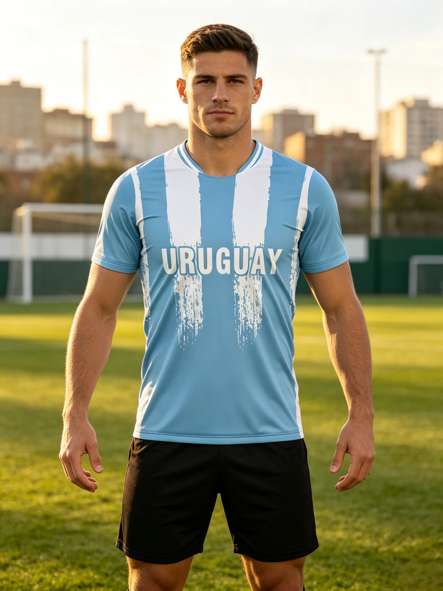 Uruguay football jersey in classic national‑team tones, mesh breathable fabric to show fans’ passionate match‑support spirit