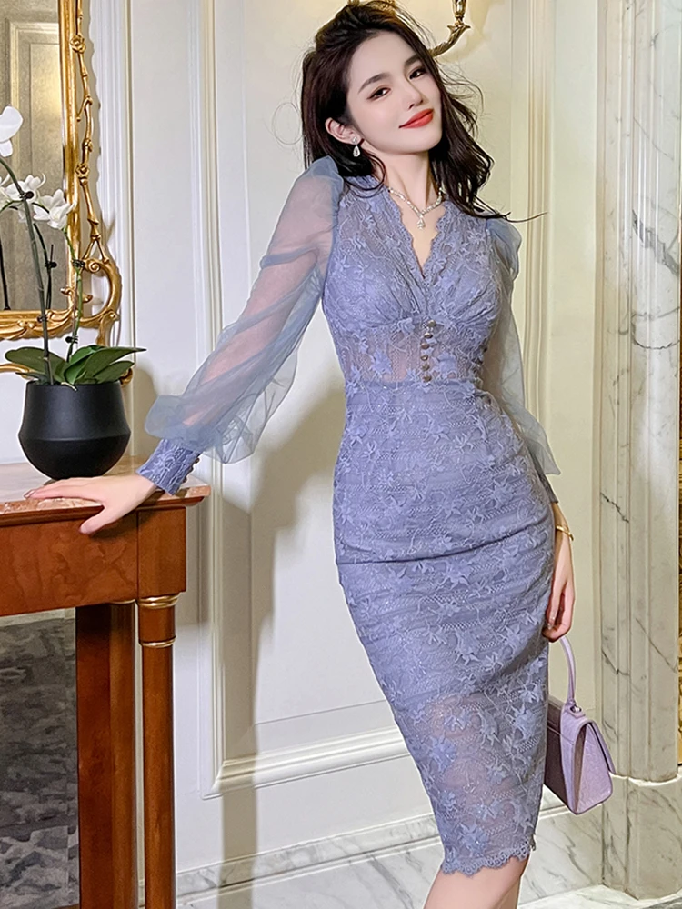 New Spring Autumn Lace Long Dress Women Ladies Clothes Elegant V-Neck See Through Slim Midi Gown Robe Femme Mujer Vestido Fiesta - AliExpress 200000345 New Spring Autumn Lace Long Dress Women Ladies Clothes Elegant V-Neck See Through Slim Midi Gown Robe Femme Mujer Vestido Fiesta - AliExpress 200000345