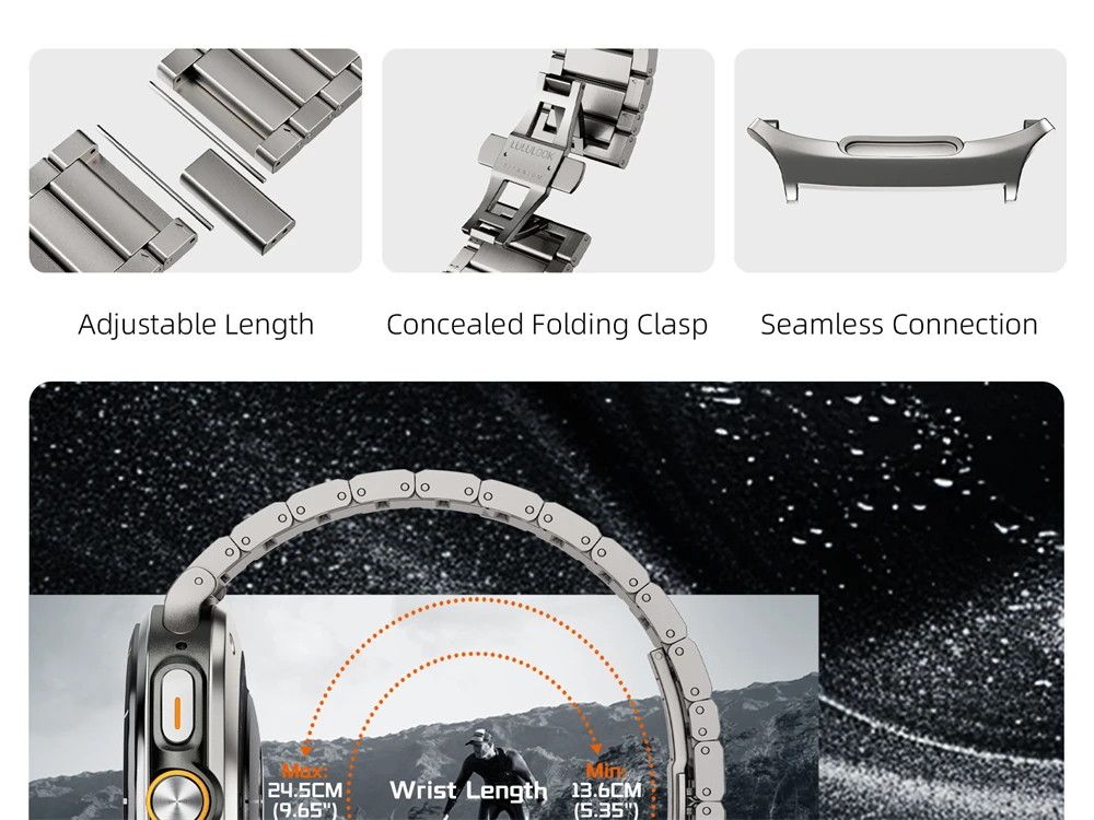 LULULOOK Titanarmband für Samsung Galaxy Watch Ultra 2 47mm, DLC-Beschichtung, 24 mm Breite, Ersatz-Uhrenarmband für Galaxy Watch Ultra – Detail 4