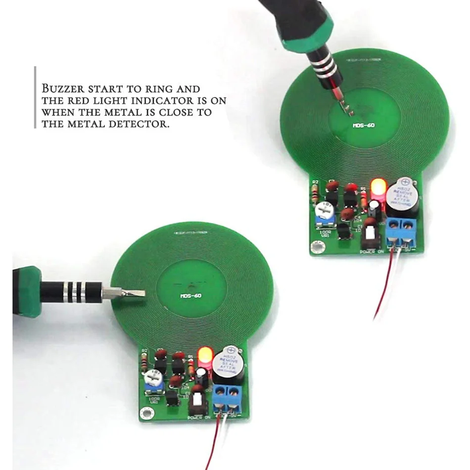 DIY Kit Metal Detector Kit Electronic Kit DC 3V-5V 60mm Non-contact Sensor Board Module Electronic Part Metal Detector DIY