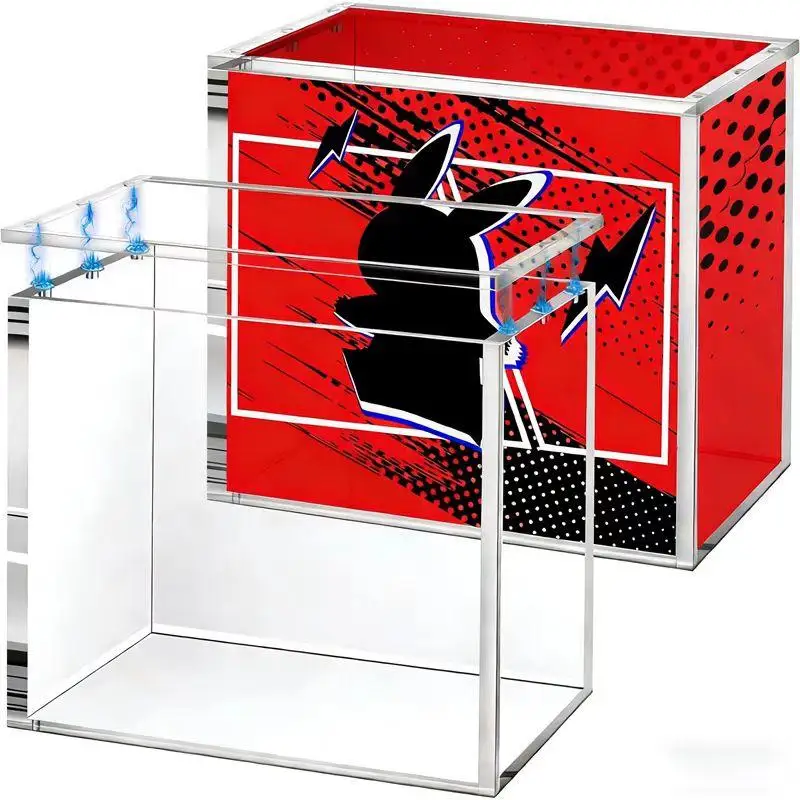 ETB Acrylic Clear Display Case,Features 5MM Thick Strong Magnetic Lid With UV Resistant Protection,Built In Non Slip Structure Ensures Stable Placement,Stackable Design Saves Storage Space,Dustproof And Waterproof Construction Protect Collectibles Well