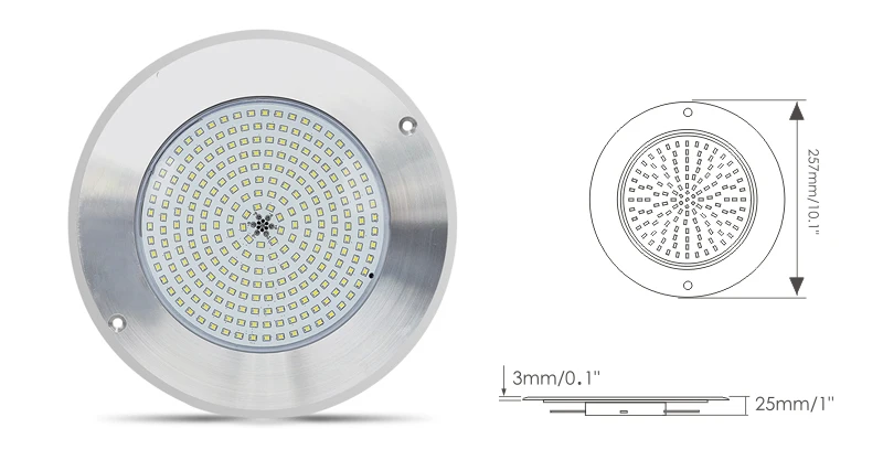 Pentail Haywerd Super Slim 50 ft Cable Rgb 54w Ss316 Ip68 12v 24v Led Under Water Light for Swimming Pool