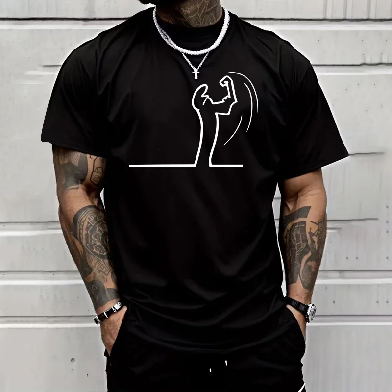 2026 New Arrival Men's Casual T-shirts High Quality 100% Cotton Crew Neck Short Sleeve Top Male Summer Spring Funny Print Tees