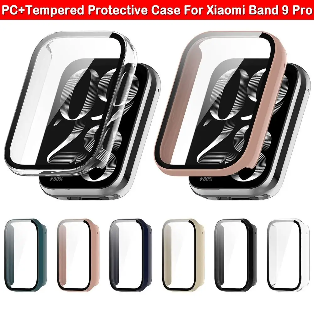 PC+Tempered Protective Case Anti-Scratch Smart Watch Screen Protector Accessories Full Cover Cover Shell for Xiaomi Band 9 Pro