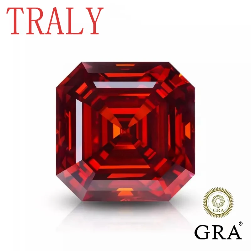 

Pomegranate Red Plated Mosonite Bare Stone Ascut 1ct to 7ct D-color VVS Tested with GRA Certificate Tester