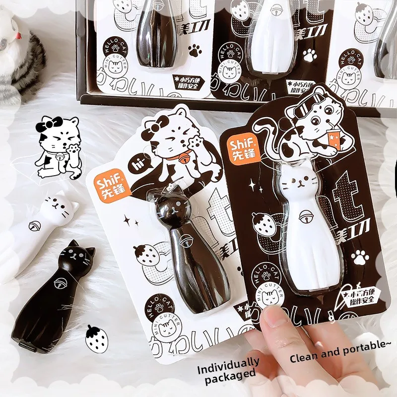 

Cat Art Knife Instagram High-Quality Look Young Girl's Heart Unpacking Express Delivery Paper Cutter Student Handmade DIY