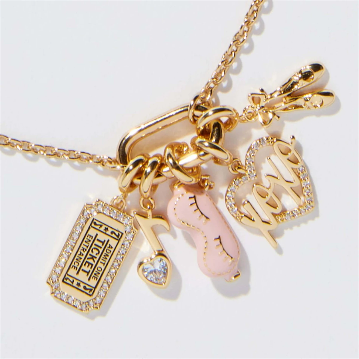 Modischer und beliebter Edelstahl-Valentinstag-Anhänger, DIY-Zubehör, Zirkon-Anhänger, 18K vergoldet, Farbbeständig – Detail 1