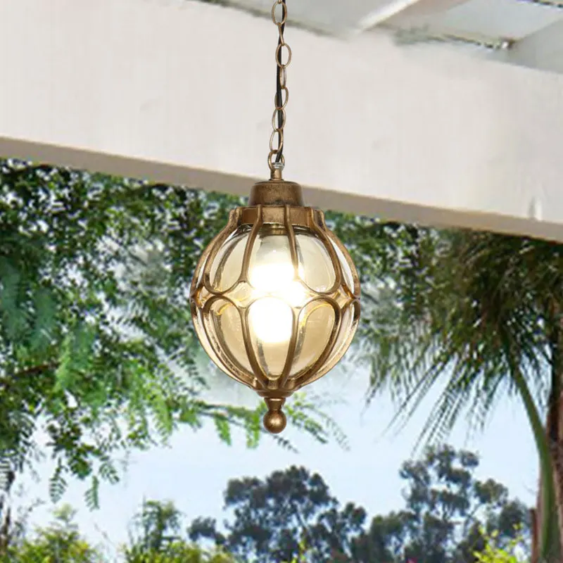 American Waterproof Chandelier Outdoor Corridor Balcony Ceiling Light Courtyard Corridor Pavilion Light Outdoor Sunlight Room