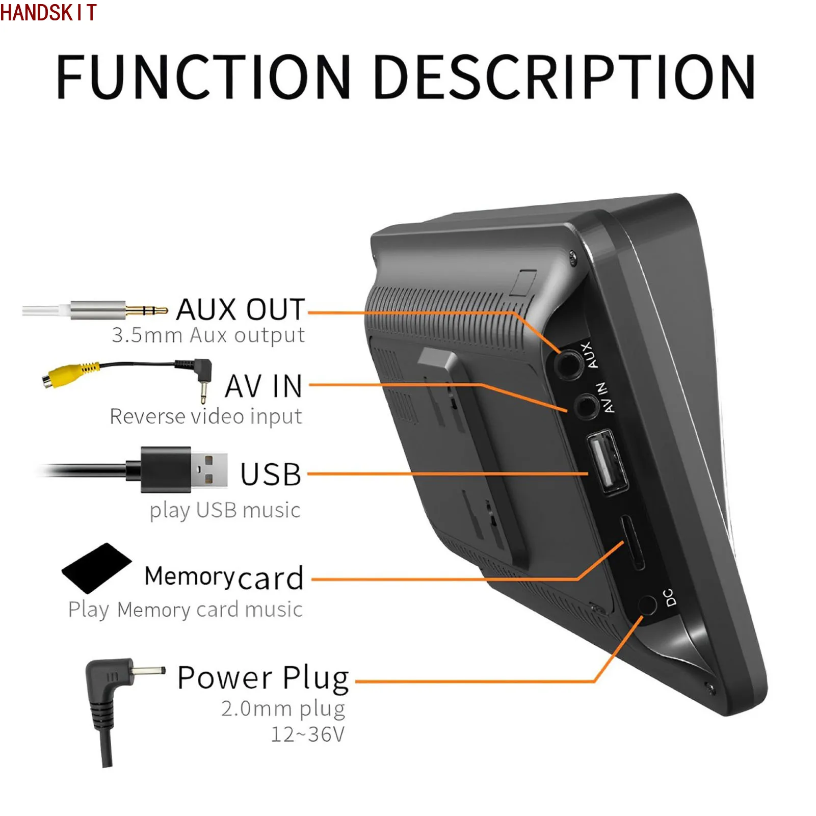 7in Portable Car Touch Screen Bluetooth FM Radio for Siri Reverse Image MP5 Player Screen for Carplay for Android AutoDC12 to36V