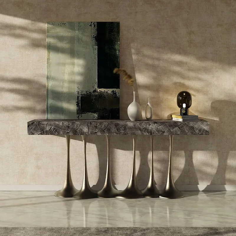 *Modern Solid Brass Durable Storage Entryway Luxury Table Villa Entry Table for Villa Hallway and Living Room Decoration