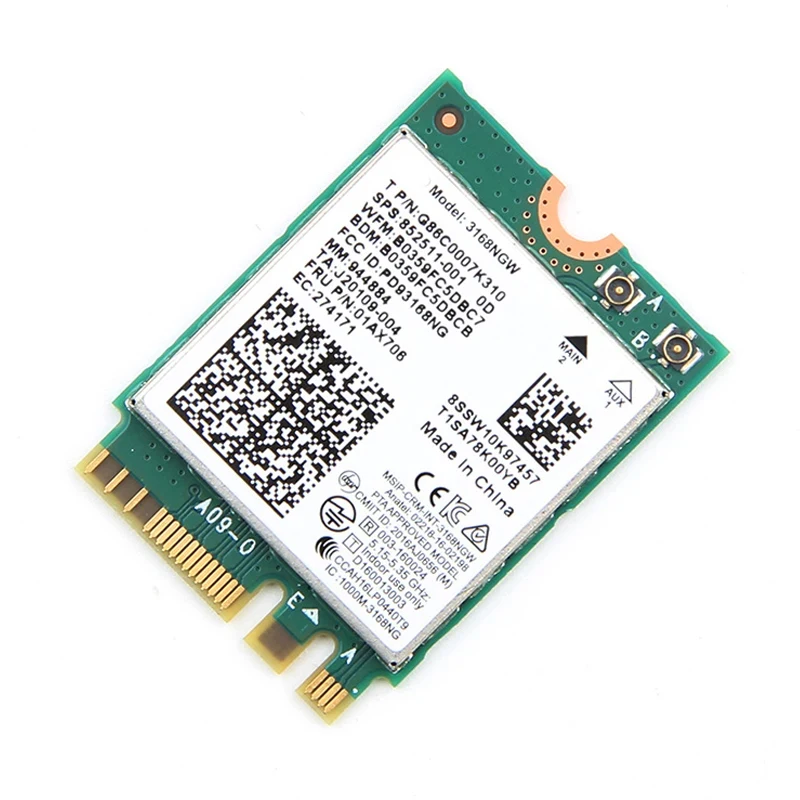 600Mbps Bluetooth 4.2 For  3168 Wireless Network Card Wifi Receiver 3168NGW NGFF M.2 802.11ac Wi-fi