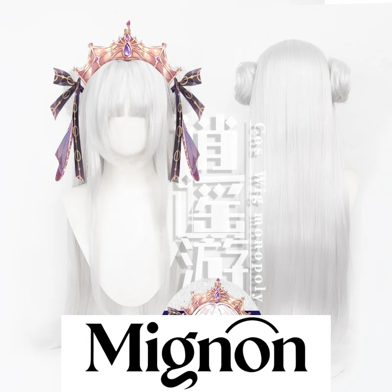 

Dead Mansion Lusha Cosplay Wig, Tiger Clip Twin Hair Buns & Simulation Scalp Top with Purple Gradient Halloween Gift