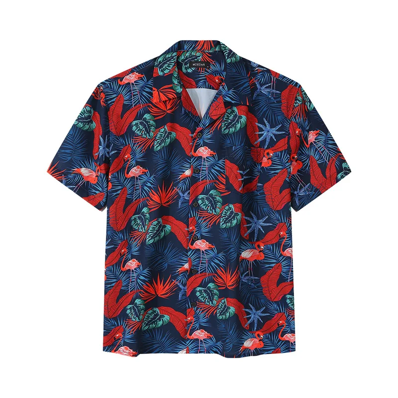 Summer Palm Tree 3D Print Men Shirts Oversized Crushed Flower Street Beach Hawaiian Fashion Mens Clothes Lapel Top Tee Shirts