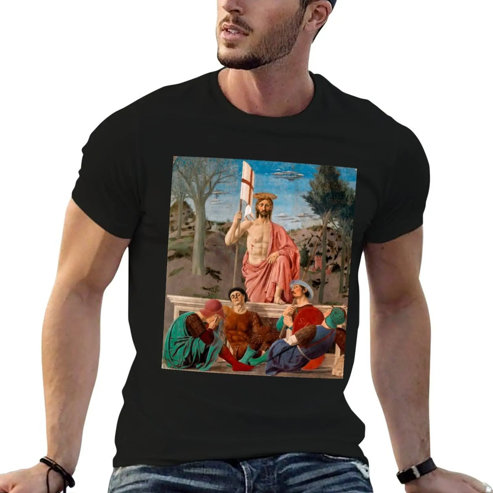 Pâques : La résurrection de Jésus-Christ par Piero della Francesca T-shirt décontracté de Noël