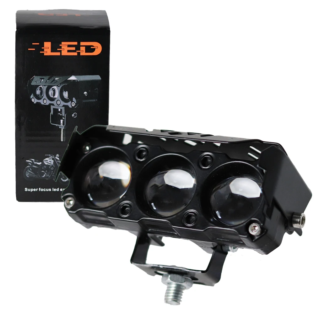 LED Motorcycle Spotlight Work Lamps Dual Color Hi/Low Beam Fog Light For Cars, SUVs, UTVs, Trucks, 12V, Mini Lens, Driving Light image 6