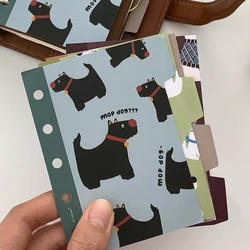 Kawaii Bookmark Index Pages For A7/M5 Books Cute Retro Animals Index Seperator Loose Leaf Notebook Sides Dividers Stationary