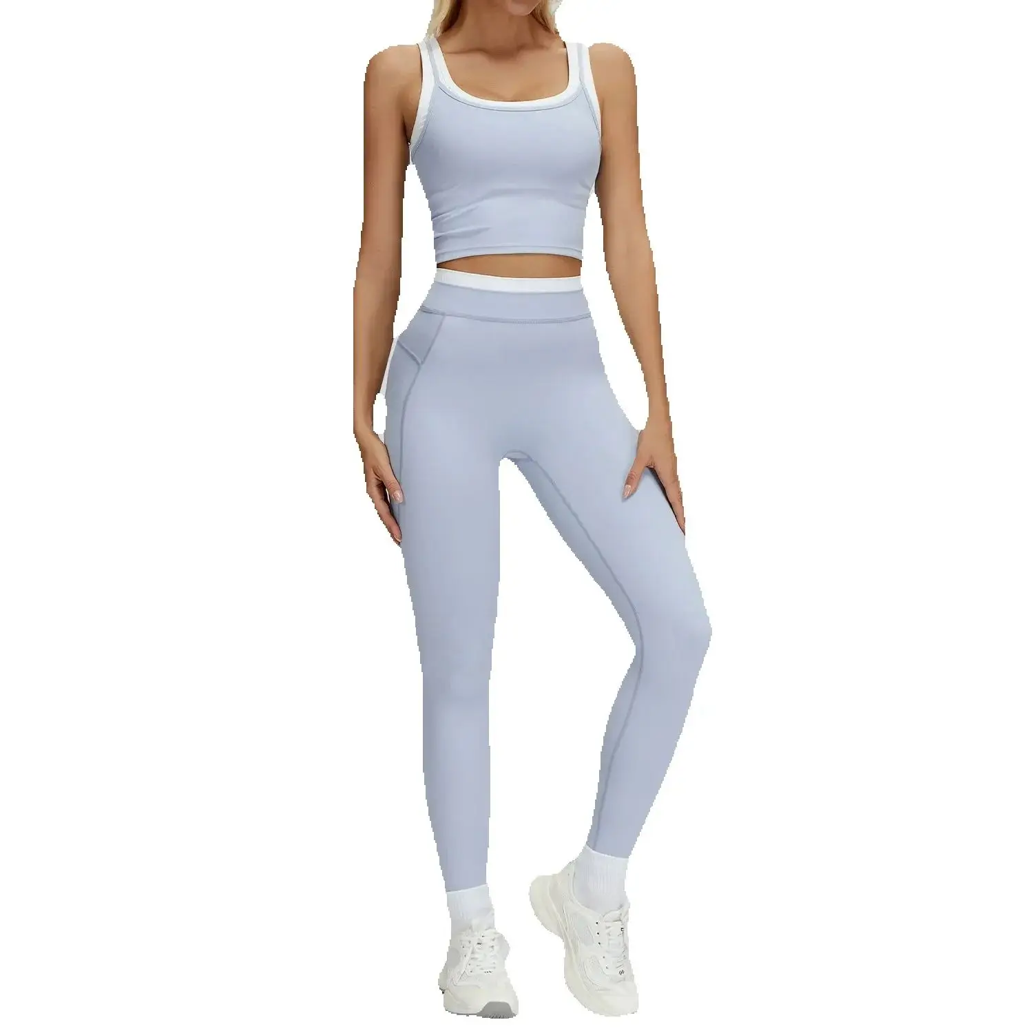 

2-Piece Yoga Sets Sports Suit Women Fitness Tracksuit Running Workout Shirt Yoga Clothing Quick-Drying Gym Set Women Sports Set