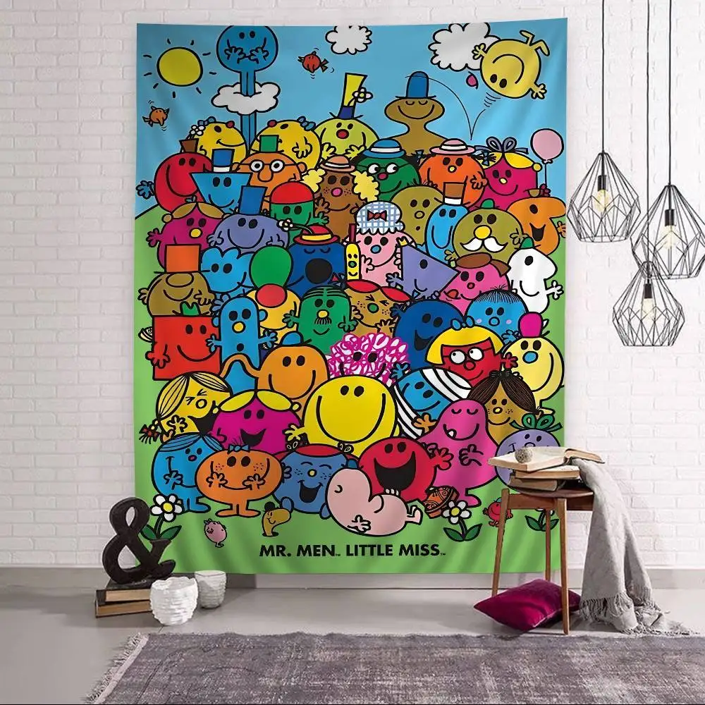 Children Book M-Mr Men L-Little Miss Hippie Wall Hanging Tapestries Bohemian Wall Tapestries Mandala INS Home Decor