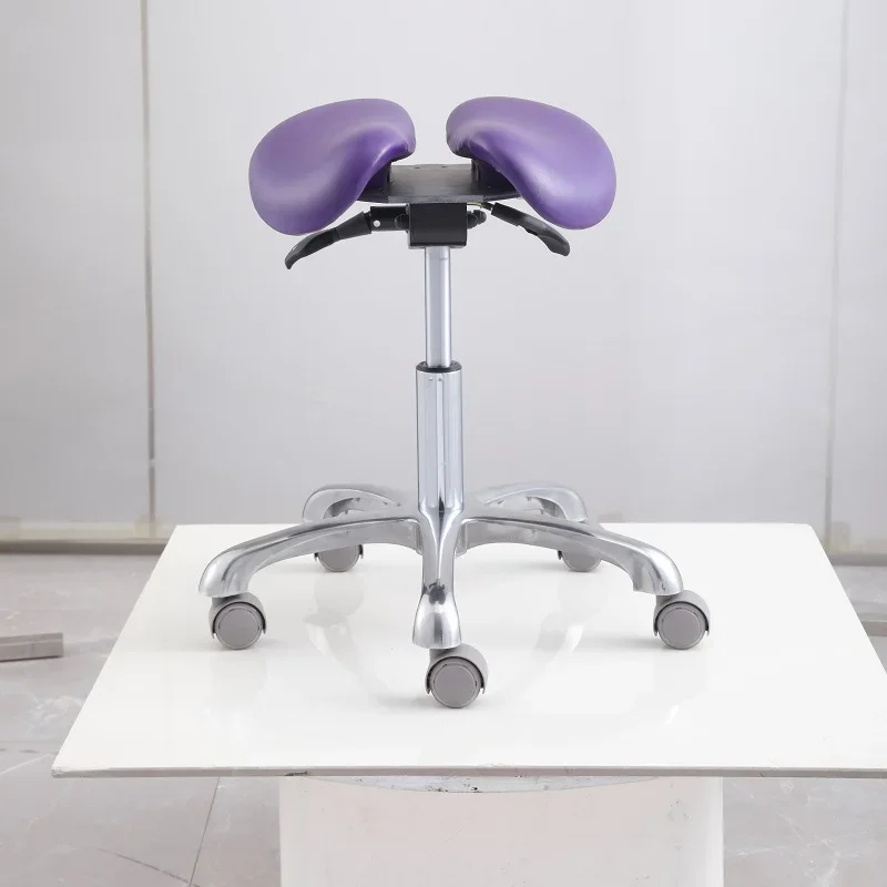 Purple saddle chair, beauty stool, hairdresser work stool