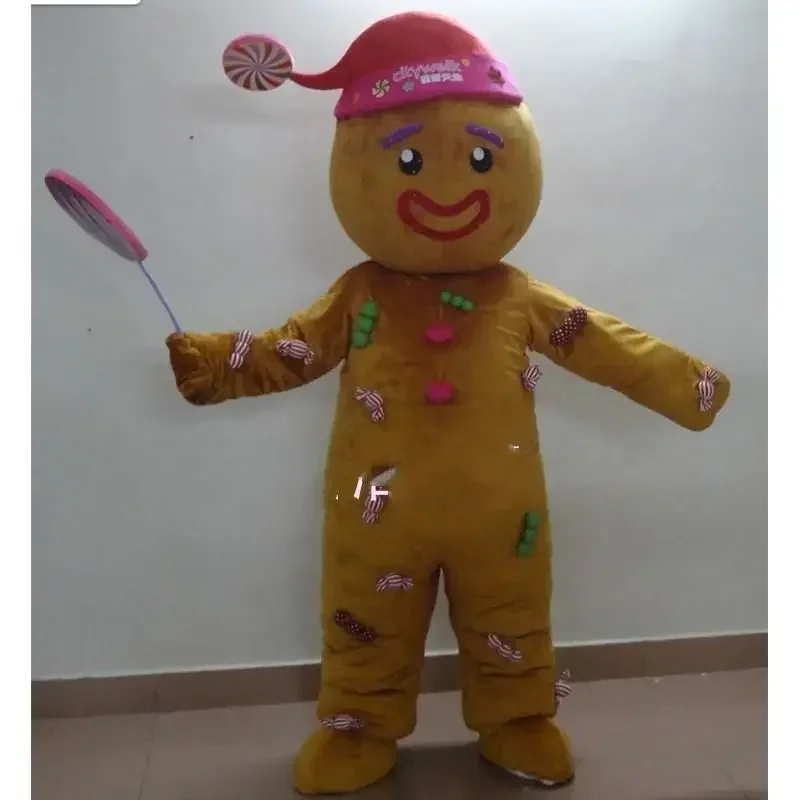 

Christmas Gingerbread Man Mascot Costumes Cartoon Appearl Christmas Birthday Fancy Costume Cosplay Mascotte