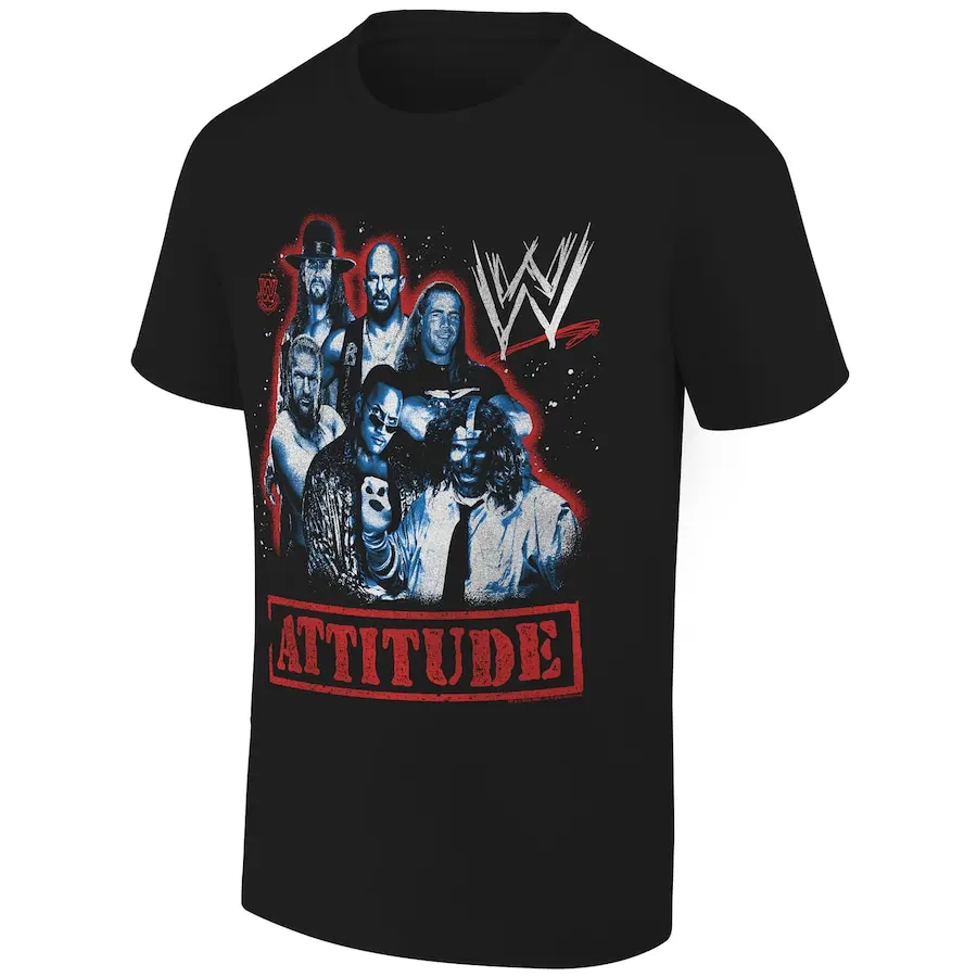 Men's Black Attitude Era Collage Graphic T-Shirt