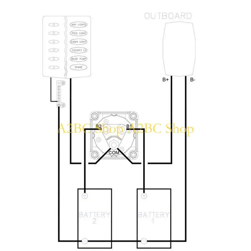 A2BC For Marine Car RV for Camper Travel Trailer Truck 1-2-Both-Off Battery Disconnect Switch Cut Shut Off Isolator