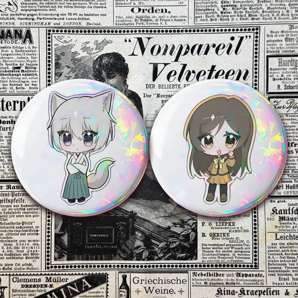 Kamisama Kiss Tomoe & Momozono Nanami Button Badge 2PC Sets for Bags & Clothes & Accessories Metal Pin Creative Gift view 4