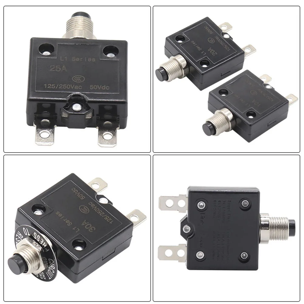 Manual Reset Circuit Breaker 30A Circuit Breaker Bad Weather Conditions Includes Hex Nuts And Gaskets Rated Current 30A