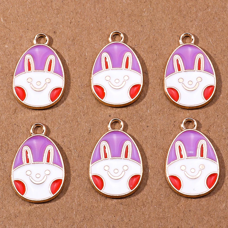 10 stücke Cartoon Emaille Tier Küken Ei Charme für Schmuck Machen Frauen Nette Tropfen Ohrringe Anhänger Halsketten DIY Handwerk Liefert – Detail 5