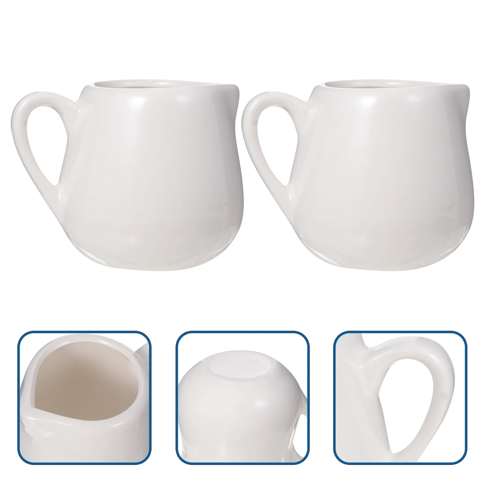 2 Pcs Sauce Spoon Espresso Cups Dispenser Maple Syrup Milk Serving Pitcher Ceramic Mini Jug Coffee Creamer Teapot