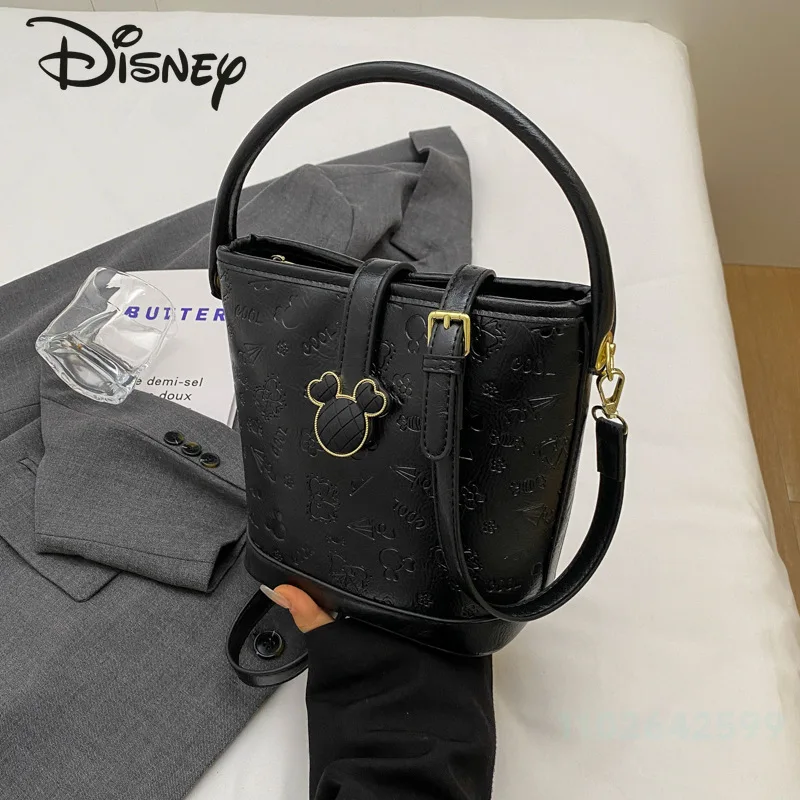 Disney-Bolso cruzado de Mickey para mujer, bolsa de cubo de gran capacidad, Color sólido, de alta calidad, a la moda, novedad