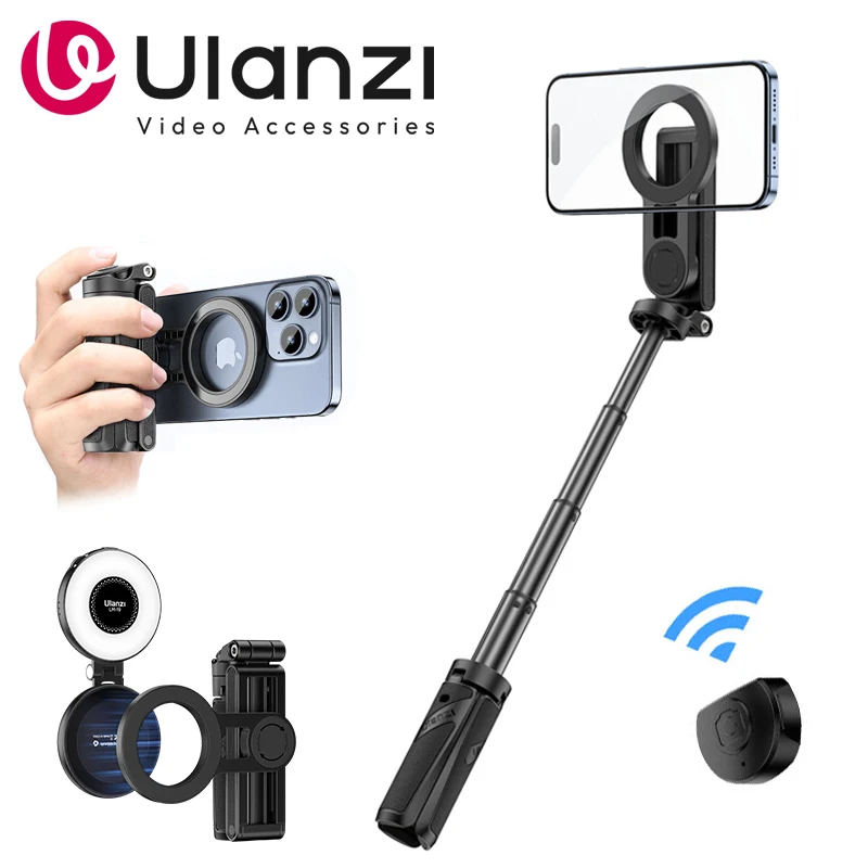 Ulanzi JJ03 Magnetic Bracket Magsafe Selfie Stick For iPhone Dedicated Selfie Tool For Travel Shooting Bluetooth Remote Control