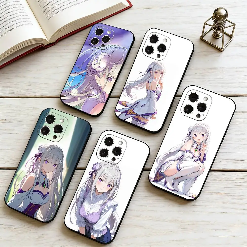 

E-Emilia ReZero Phone Case Silicone Soft For IPhone 17 16 15 14 13 12 11 X XR Plus Pro Max Plus