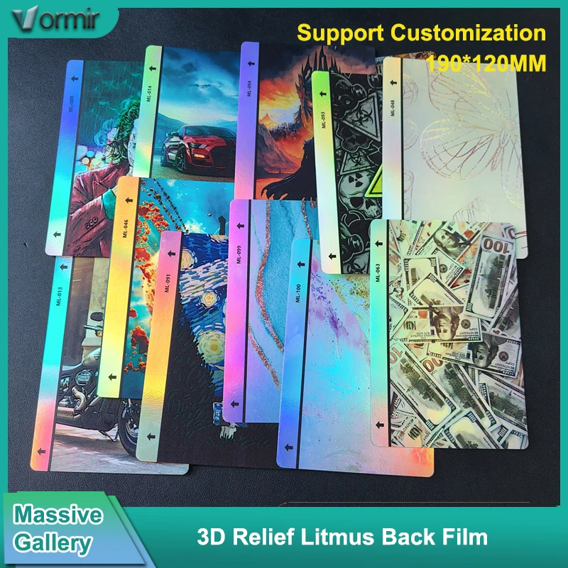 Vormir 50pcs Litmus Back Films for Cut Machine Transparent Decoration Stickers Back Skins for Smartphone Customized Sheets