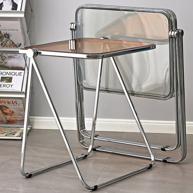 Transparent acrylic folding table high appearance level folding table and chair combination dormitory bedroom folding table