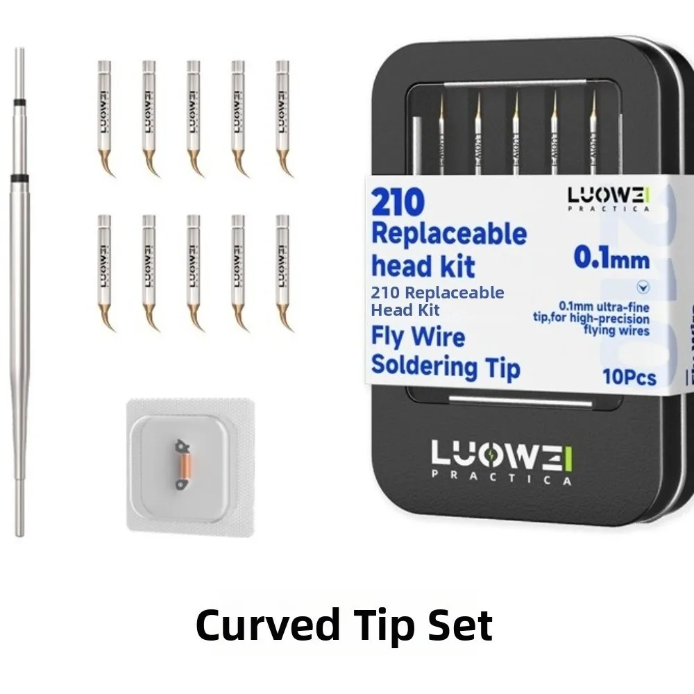 Ultra-Fine 0.1mm Soldering Iron Tips Replaceable Tip Blade Pointed Design Interchangeable Solder Head Elbow Shape