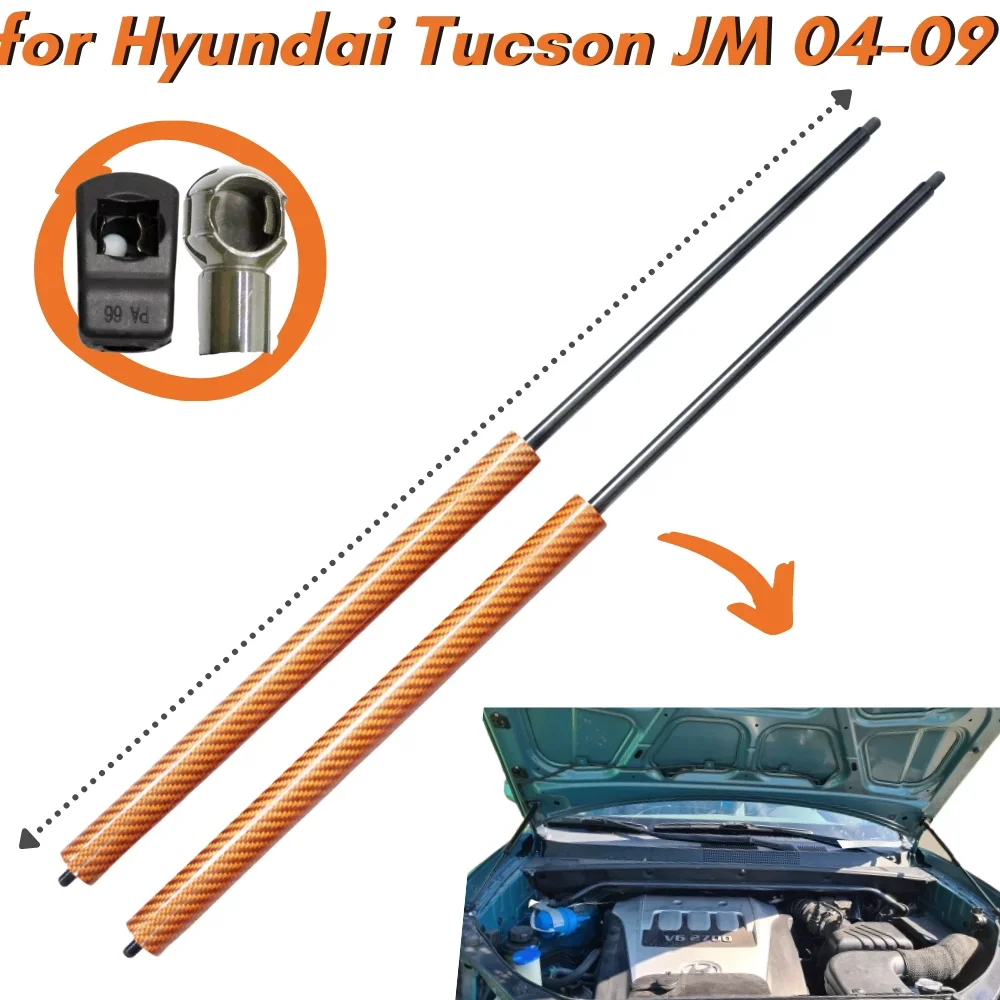 9 Colors Carbon Fiber Bonnet Hood Gas Struts Springs Dampers for Hyundai Tucson JM 2004-2009 Lift Supports Shock Absorber Prop