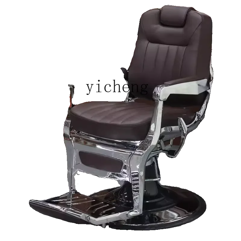 

ZZTQH high-end hair salon chair simple retro barber shop European men's chair hair salon special hair cutting reclining chair