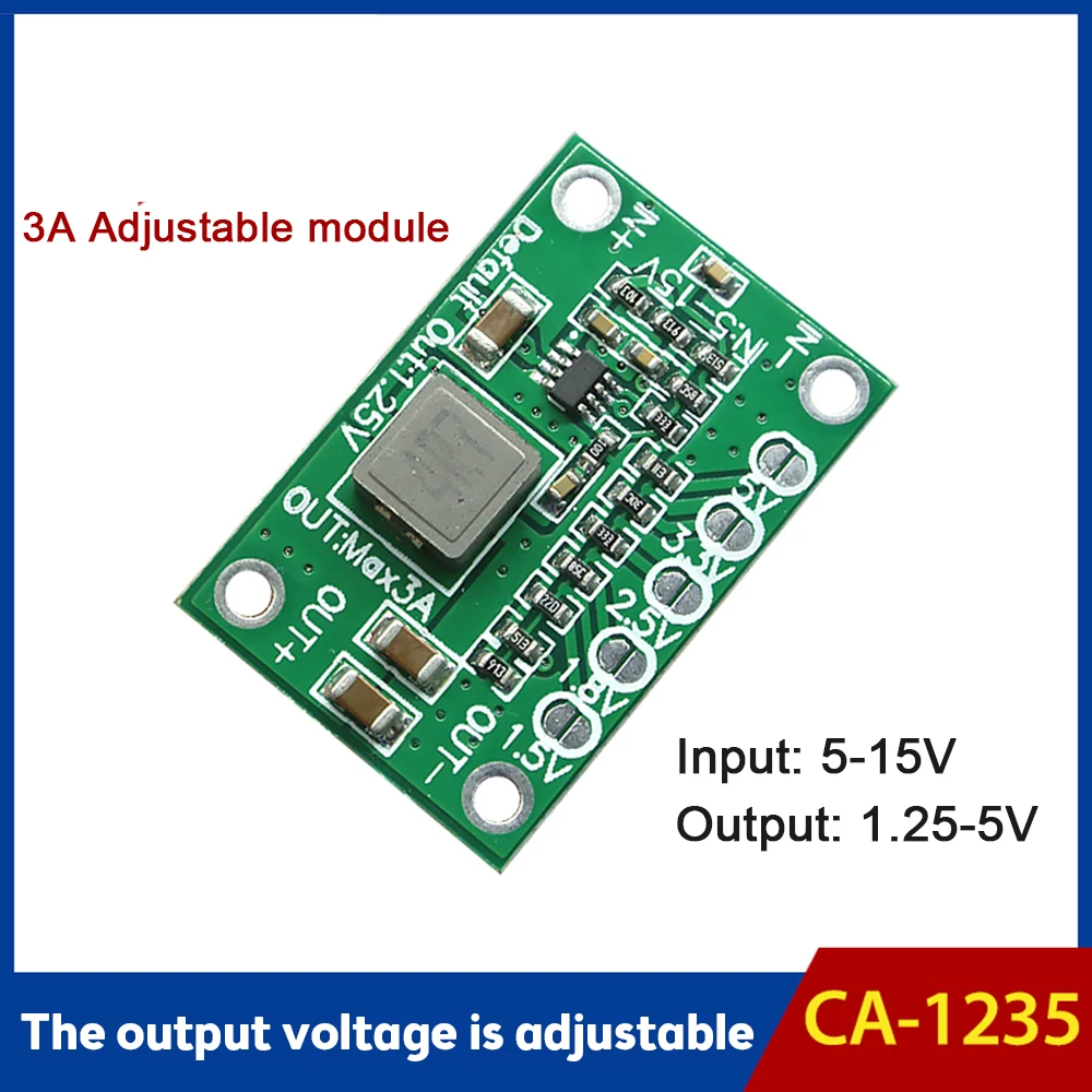 CA-1235 Adjustable Power Module DC-DC Buck Power Module 1.25V 1.5V 1.8V 2.5V 3.3V 5V Output 5-15V Input Step-Down Power Supply