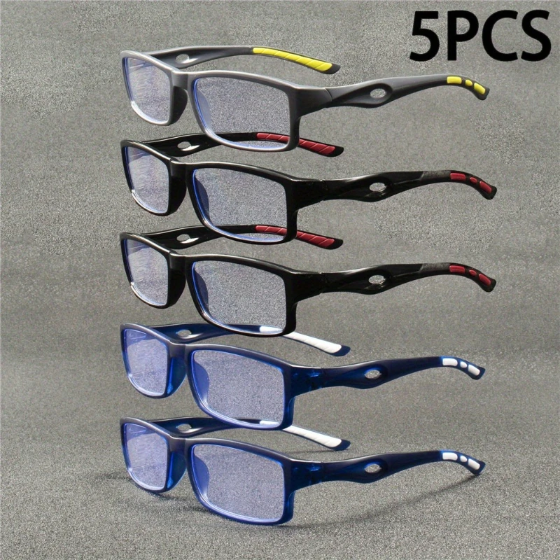 5 Pairs of New Uni Sports Casual Fashionable Retro Square Frame Reading Glasses