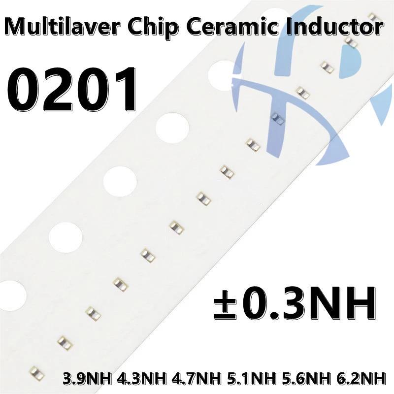 Microplaqueta cerâmica Multilayer do indutor de SMD, microplaqueta Multilayer, 0201, 3.9NH, 4.3NH, 4.7NH, 5.1NH, 6.2NH, ± 0.3NH, 100 PCes