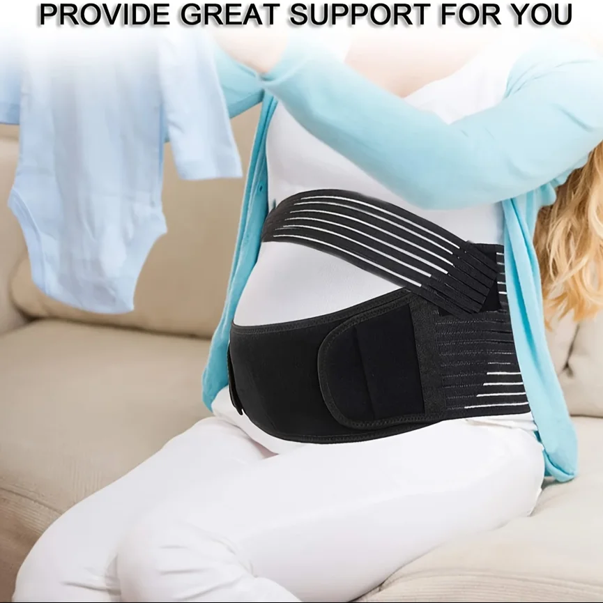 Pregnant Women Support Belly Band Back Clothes Belt Adjustable Waist Care Maternity Abdomen Brace Protector Pregnancy view 5