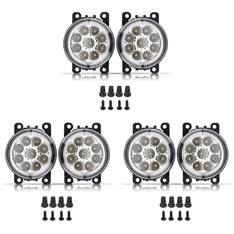 6PCS Fog Lamps Lighting For Ford Explorer Transit Focus Fusion For Honda Crosstour CR-V For Nissan Suzuki Renault Peu