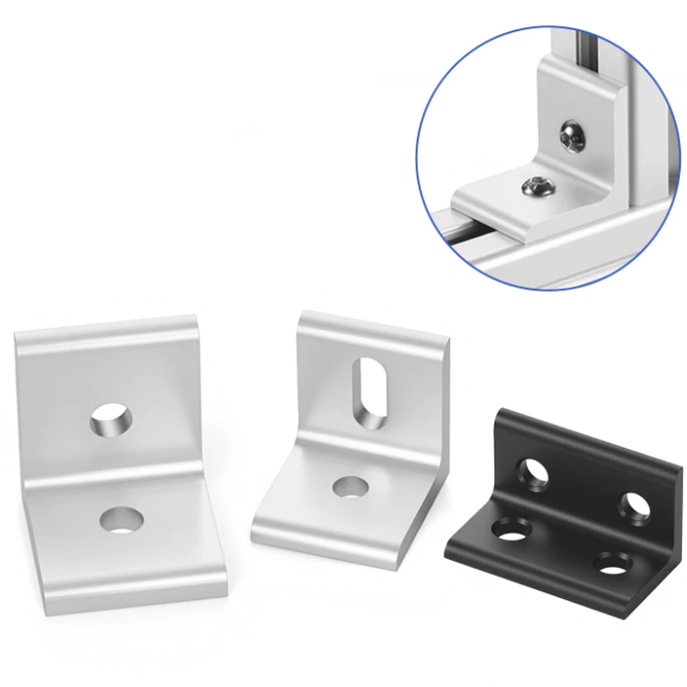 1Pcs 2/4 Hole L Shape Inside Corner Bracket 90 Degree Angle Corner Bracket Connector 1515 2020 2525 2040 4545 Aluminum Profile