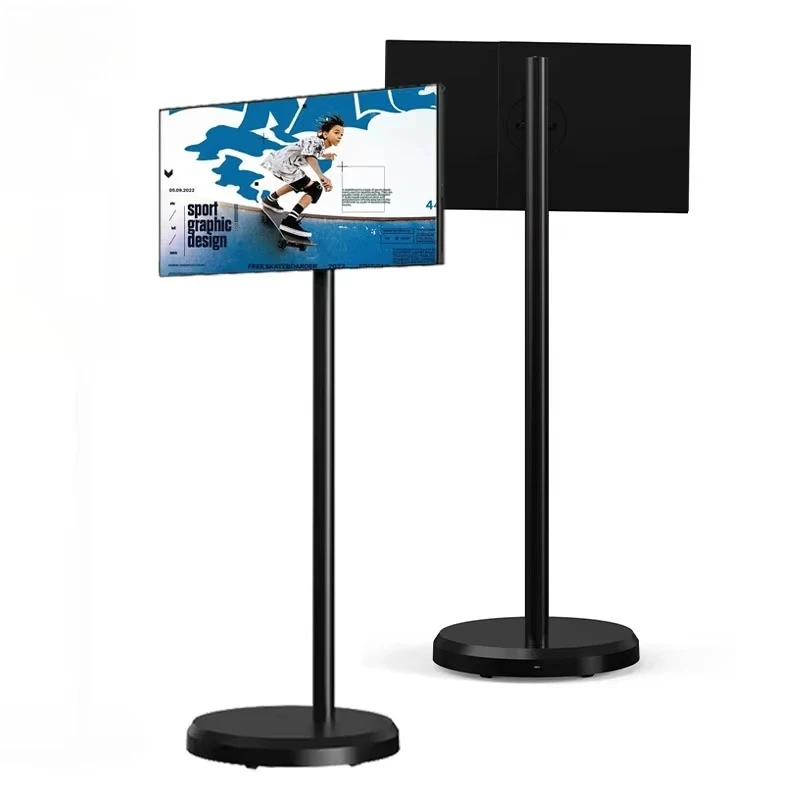 21.5 Inch Floor Standing Game Video Player Stand Tv 27 32 Inch Touch Screen Follow Me Tv Portable Smart Tv