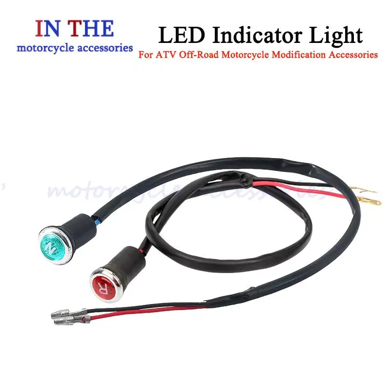 ATV Off-Road Motorcycle Modification Accessories Neutral Light 12V LED Indicator Light Suitable For 90 110 125 150 200 250 300cc