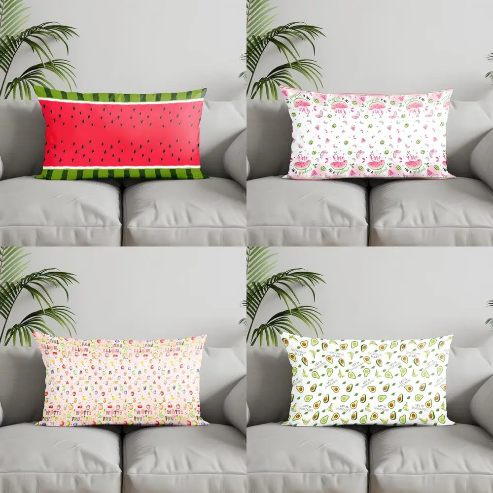 

Home Decor Strawberry Patterned Rectangular Pillow Suitable For Sofa Bedroom Car Pillow Cover Cushion Rectangular Back Cushion